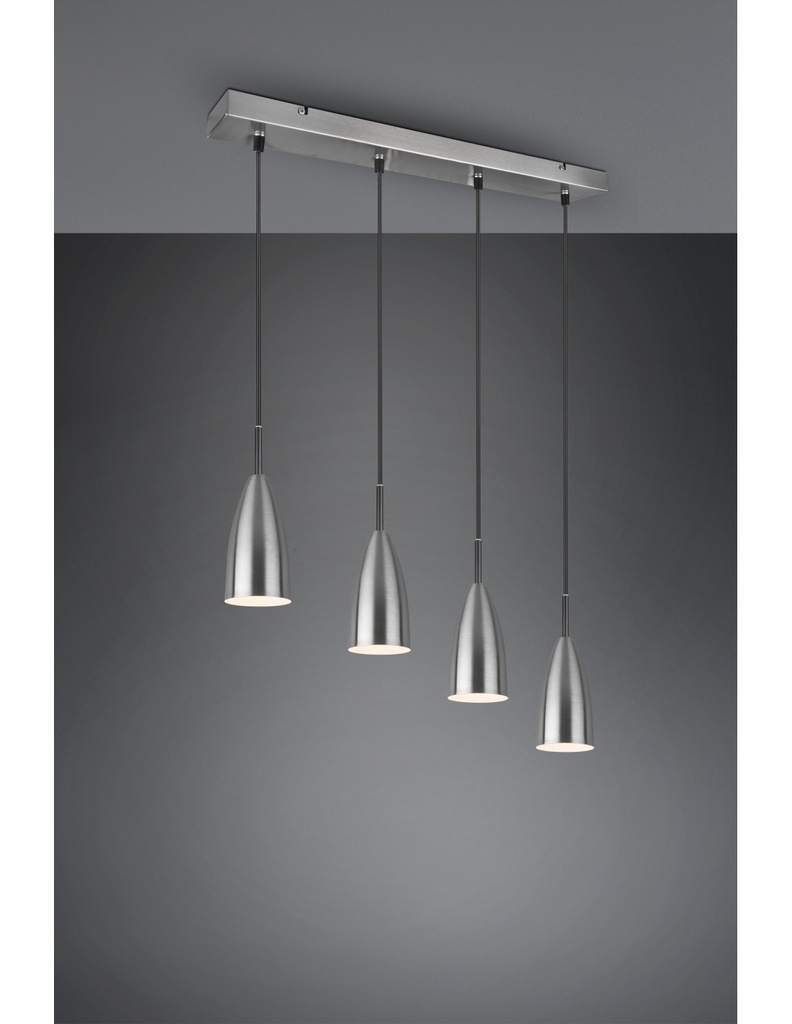 Lampadario Lineare 4 Luci Nichel Opaco Farin