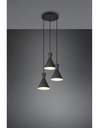 Lampadario Rotondo Enzo 3xE27 Nero Opaco Trio Lighting