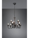 Lampadario Salone 9 Luci Nero Con Catena