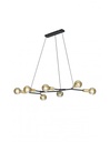 Lampadario Sospensione Minimal 7 Luci Cross Nero e Oro