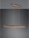 Lampadario Ufficio Vintage Legno e Metallo Nero Dimmer Deacon Trio Lighting 42W 3200lm