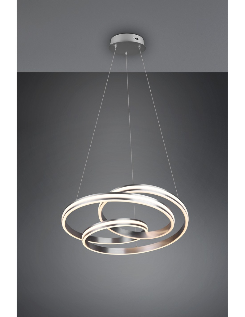 Lampadario Moderno a Sospensione Vortice Yara Nichel LED Dimmer