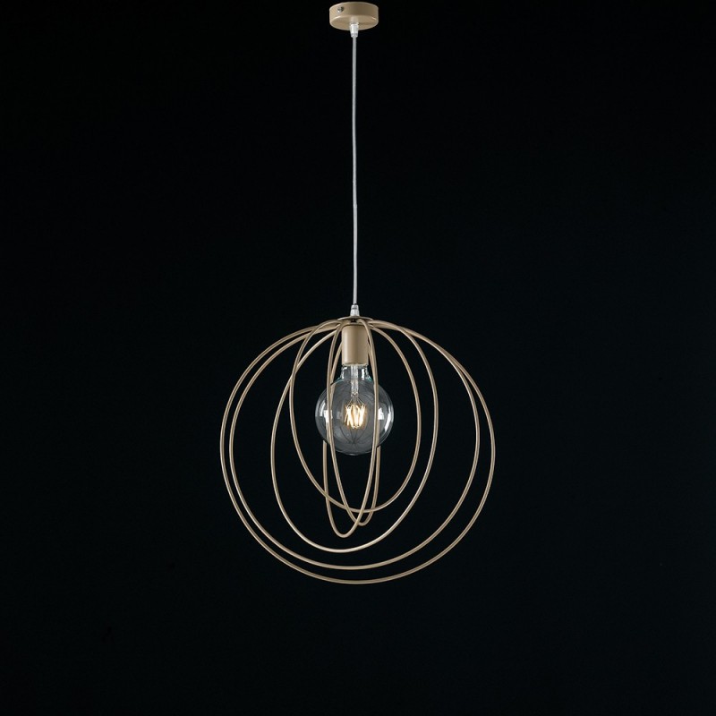 Lampadario a sospensione moderno in ferro Tortora una luce 42x h45 cm