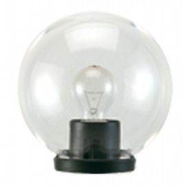 Lampione da giardino termoplastico sfera chiara Ø 30cm nero