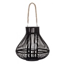 Lanterna Belem nero con manico in bamboo