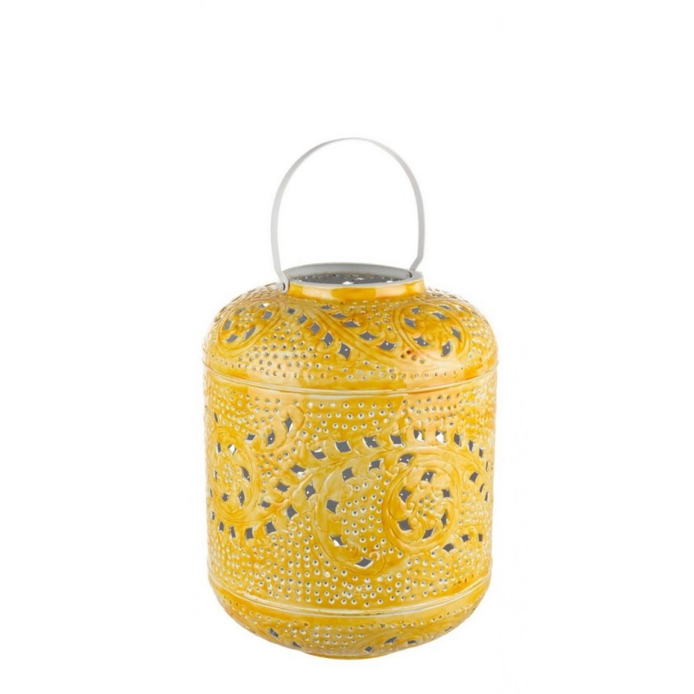 Lanterna Eleonore in ferro giallo - 30x30x40 cm