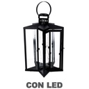 Lanterna LED Metallo Stella Nero 27,5x27,5h42-48 cm