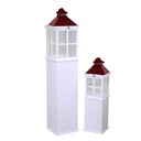 Lanterna rettangolare in legno bianco 27x27 cm, altezza 135 cm