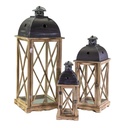 Lanterna Rustica in Legno e Metallo Antracite, Quadro cm31,5x31,5h81