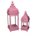 Lanterna rosa in metallo 1-2 cm20,5x20,5h60