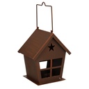 Lanterna in metallo marrone con stella, dimensioni 14x10x16,5 cm