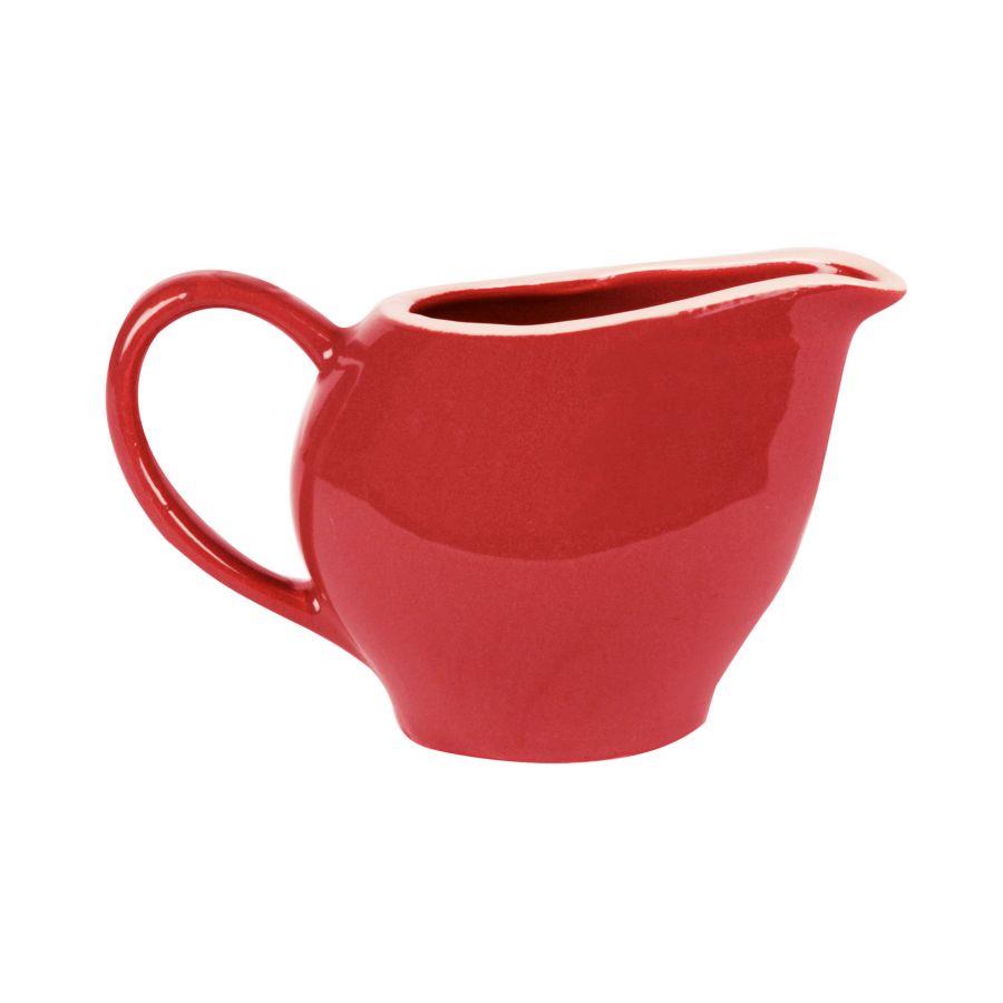 Lattiera in ceramica Otello rosso crema 16x12x9,5 cm