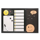 Lavagna magnetica emoji con orologio, sughero e pennarello 60x40x1,5 cm