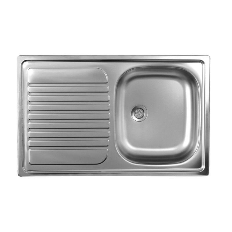 Lavello cucina vasca acciaio inox da incasso gocciolatoio sx 50x79 cm
