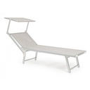 Lettino pieghevole OCEAN in alluminio grigio - Dimensioni: 71x186x106.5cm
