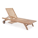 Lettino con ruote in Teak