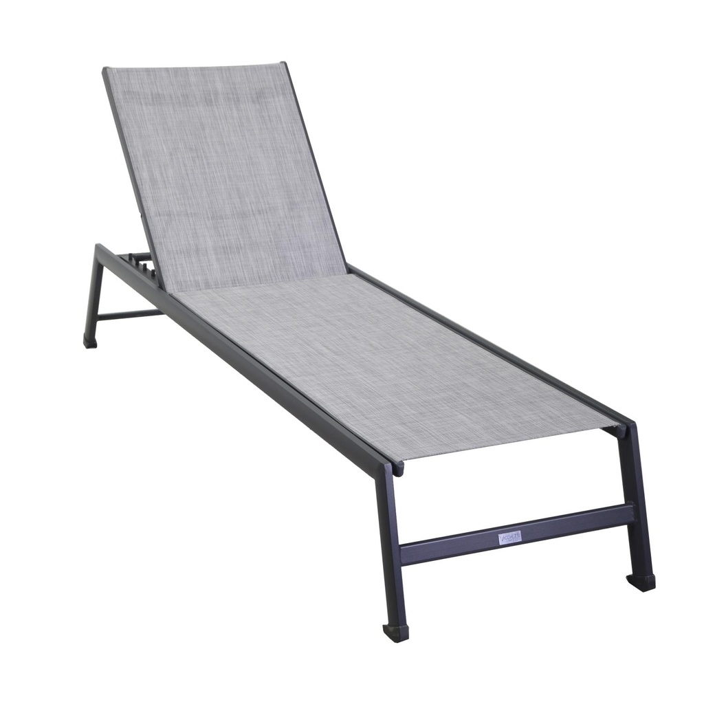 Lettino in alluminio antracite - Dimensioni: 195x55x31 cm