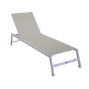 Lettino in alluminio bianco, dimensioni 195x55x31 cm