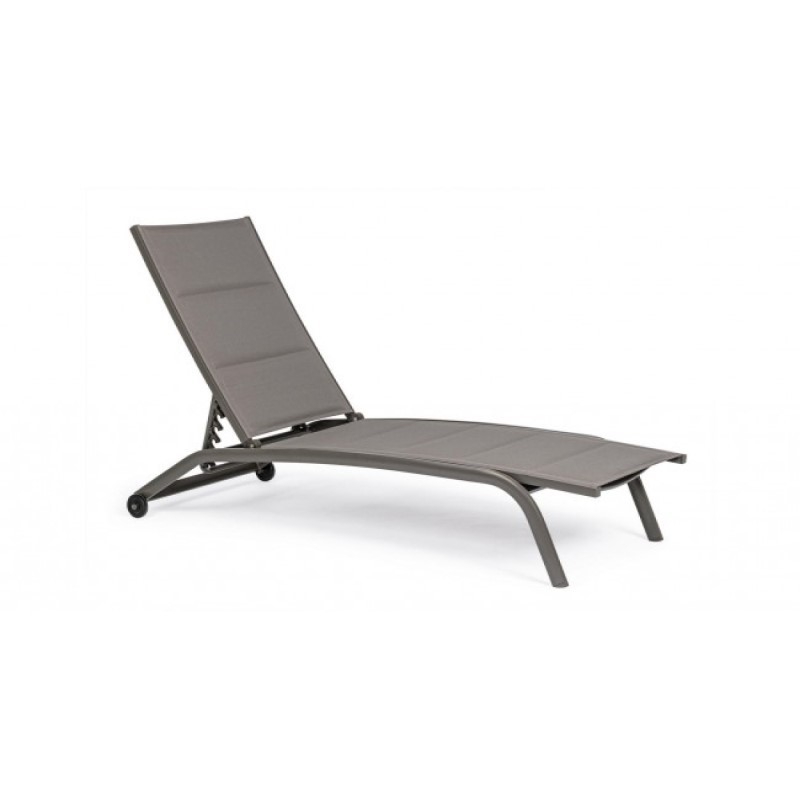 Lettino in alluminio tortora con ruote - Dimensioni: 61x192x96 cm