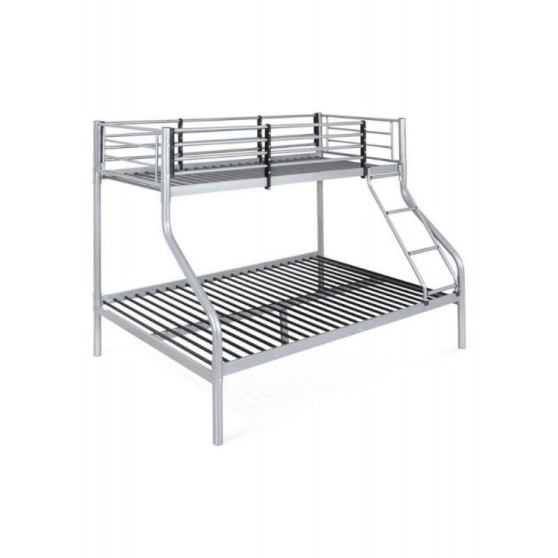 Letto a castello in acciaio verniciato grigio in tubolare d’acciaio 140x190xh.160 cm