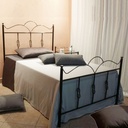 Letto una piazza e mezza in ferro battuto con pediera Nero Oro PRIMULA 130x202x h127cm