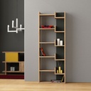 Libreria Oppa in Rovere e Antracite 5 Livelli, 11 Ripiani P 22 x L 69 x H 162.5 cm