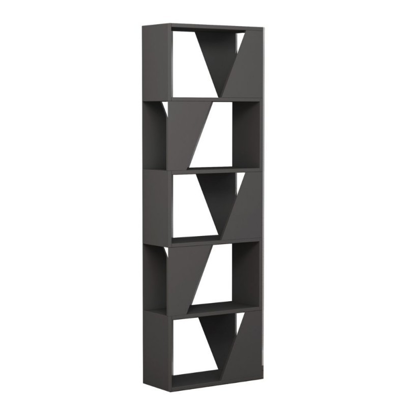 Libreria antracite 5 ripiani Frame 54xx24xh.168 cm
