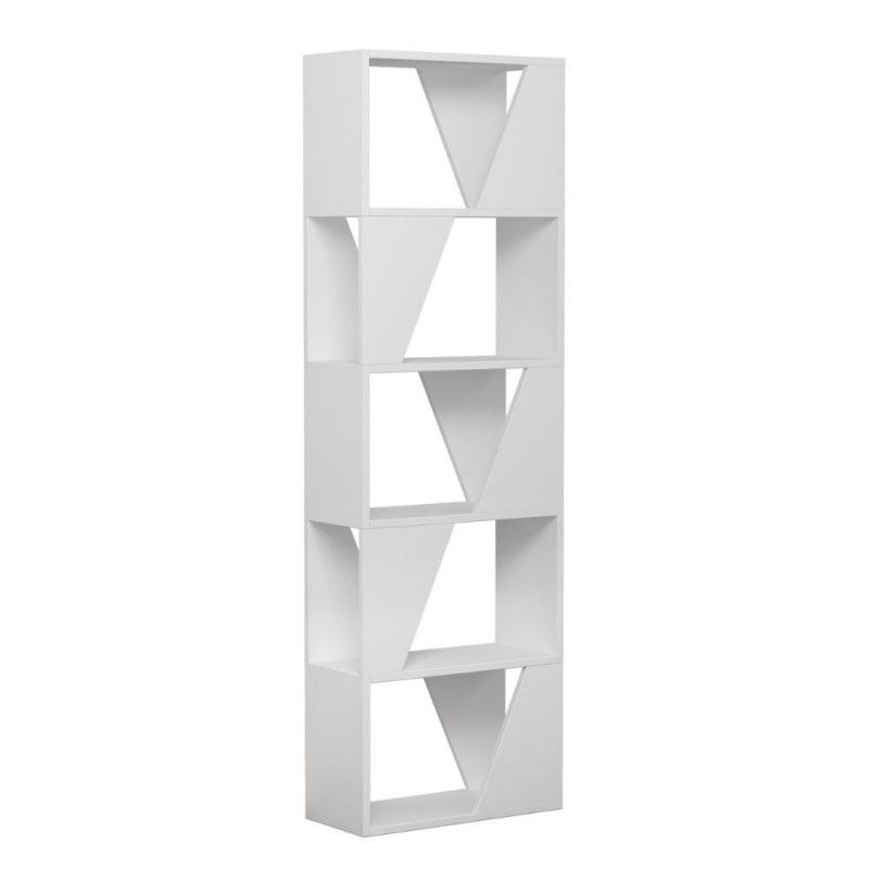 Libreria bianca 5 ripiani Frame 54x24xh.168 cm