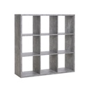 Libreria cubo 9 scomparti colore cemento 107x33xh.107 cm