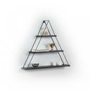 Libreria muro triangolare bacheca piramide nero  cm 74 x 13 x 61 h