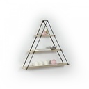 Libreria muro triangolare bacheca piramide rovere nero  cm 74 x 13 x 61 h