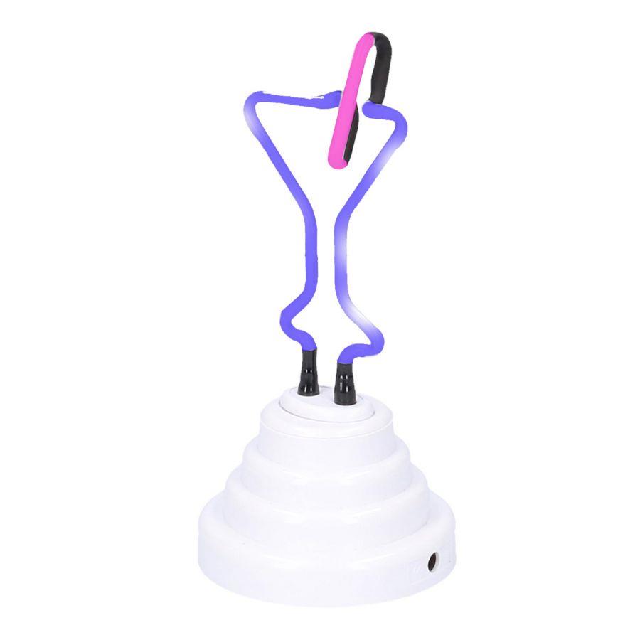 Luce bicchiere martini neon cmø10h19,5