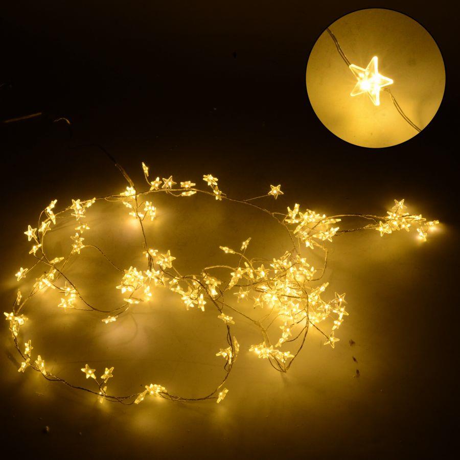 Luce filo 160 micro led stella bianco caldo per uso esterno - 230 cm