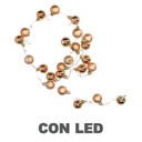 Luce filo sfera rame 48 led bianco caldo alimentazione fissa ø4x120