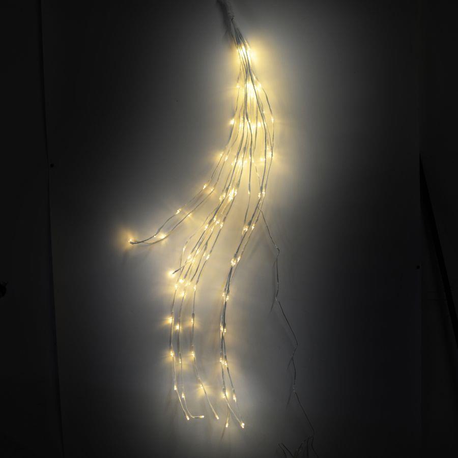 Luci Rami 144 LED Bianco Caldo 40x120x2 cm Filo Bianco Uso Esterno
