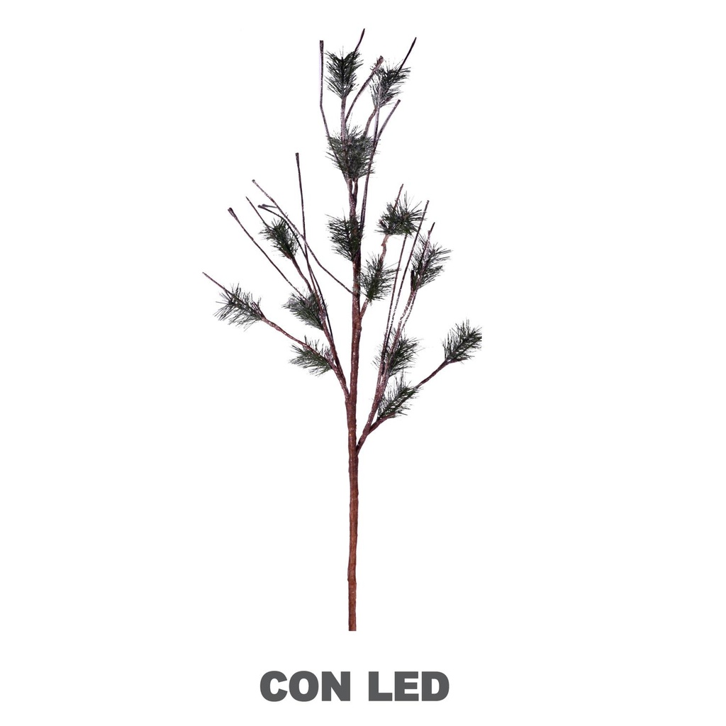 Lampada a rami marroni con 48 LED bianco caldo cm40x40h100 alimentazione fissa