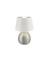 Lampada da Tavolo Luxor Argento Paralume Bianco Ø24 cm