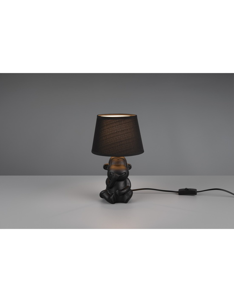 Lume Da Tavolo Chita Ceramica Scimmietta &quot;Non Parlo&quot; Nero Trio Lighting