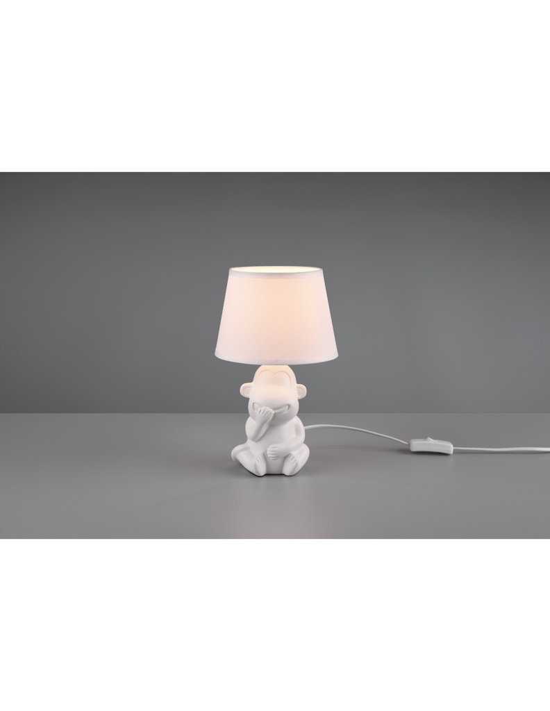 Lumetto Chita Ceramica Scimmietta &quot;Non Parlo&quot; Bianco Trio Lighting