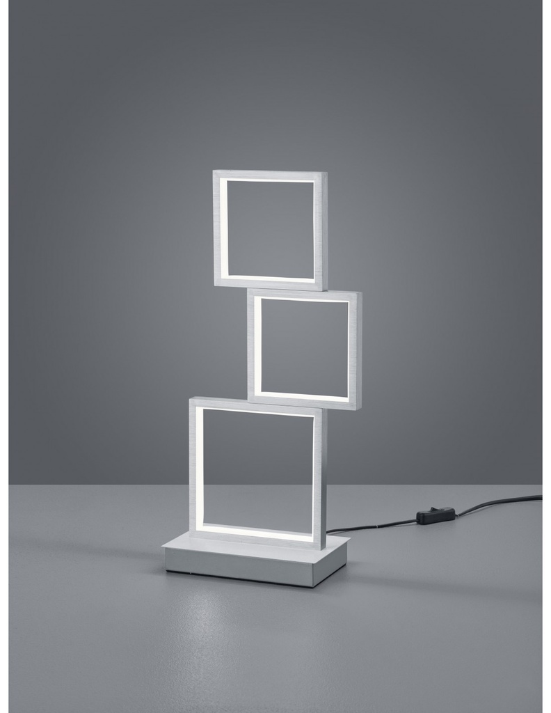 Lampada da Tavolo LED Sorrento 3 Quadrati H50 cm Alluminio