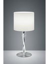 Lumetto Moderno Nichel Paralume Tessuto Bianco Fusto Led