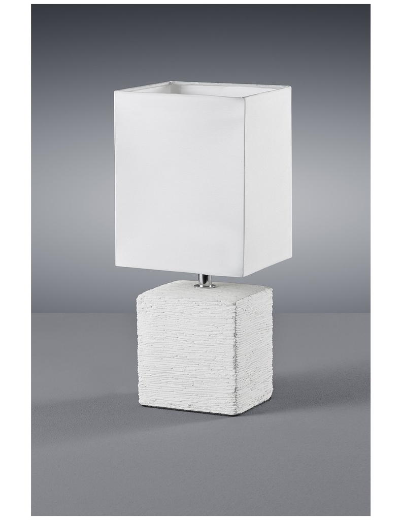 Lumetto Ping Base Ceramica Bianca con Paralume Quadrato Trio Lighting