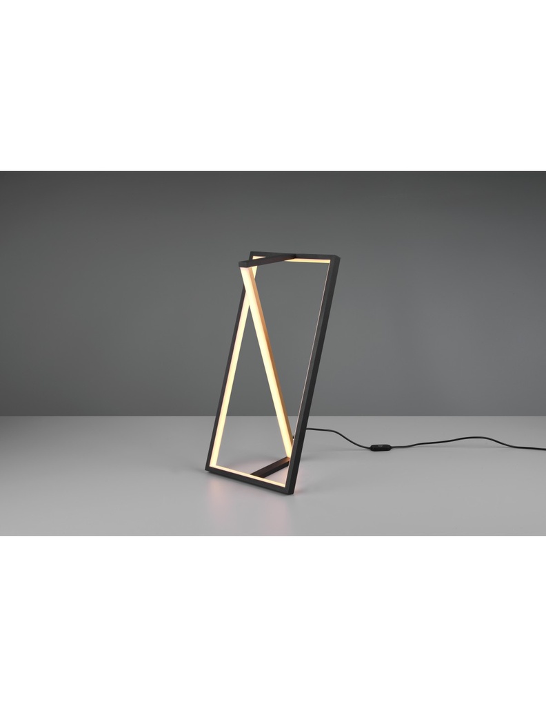 Lumetto Squadrato Moderno Touch Dimmer Led Edge Nero E Oro