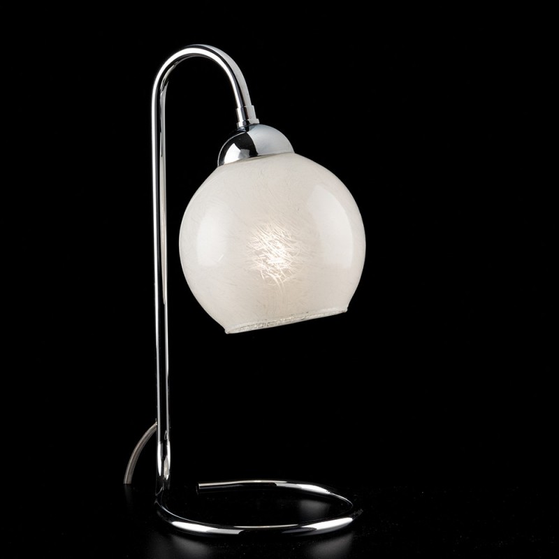 Lumetto comodino in ferro cromato lucido vetri bianchi 1 luce 15xh.31 cm