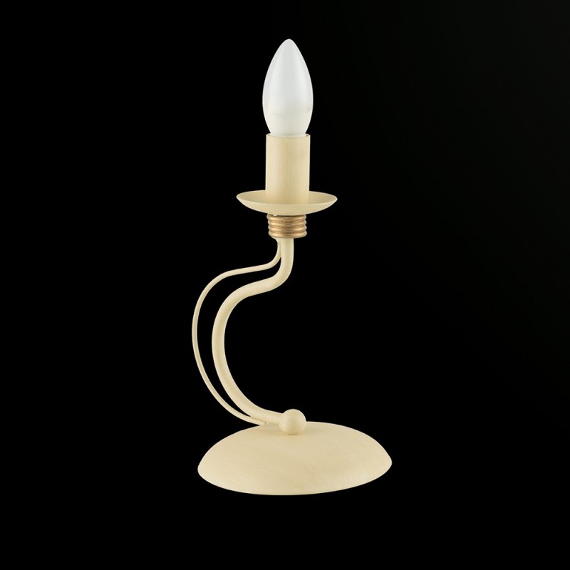 Lumetto in ferro Avorio Decape rifinitura Oro una luce 17x h27 cm