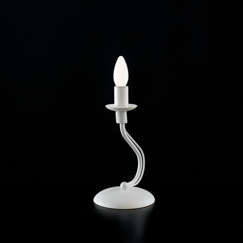 Lumetto in ferro Bianco shabby una luce 17x h27 cm
