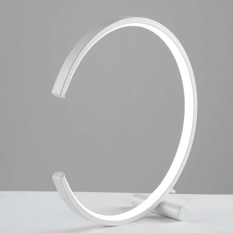 Lumetto in metallo e alluminio Bianco LED integrato 10x h30 cm