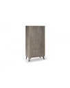 Madia elegante in legno di mango con gambe in metallo, grigia e nera, 40x70x140cm