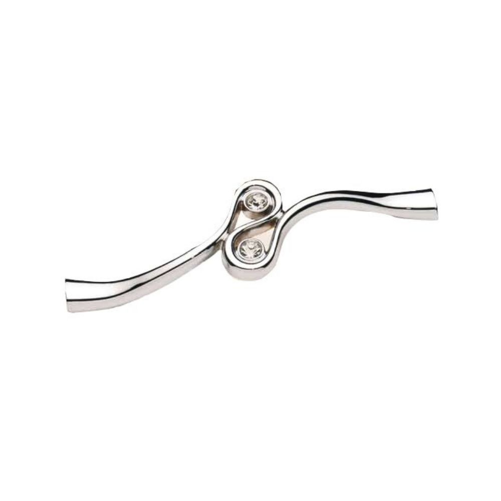 Maniglia cromata per mobile con gioiello Parilti y1345 Finitura cromata, Interasse 192 mm