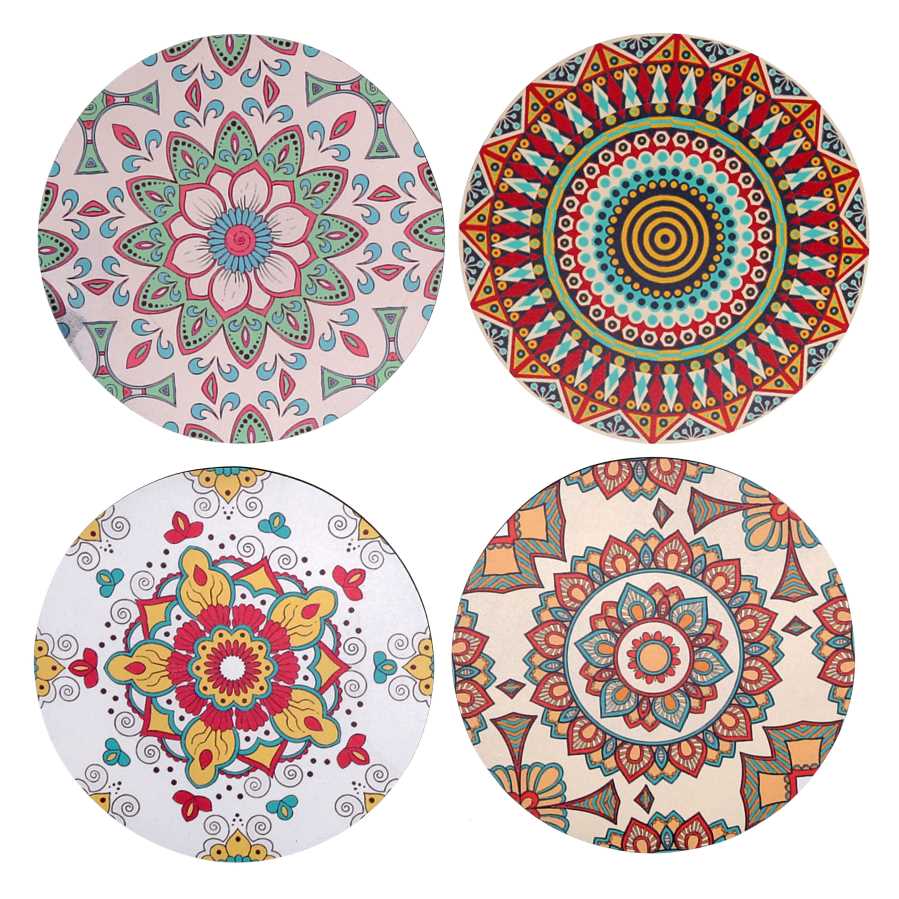 Mattonella legno assortiti crema tondo ø20x0,5 - Confezione 4pz